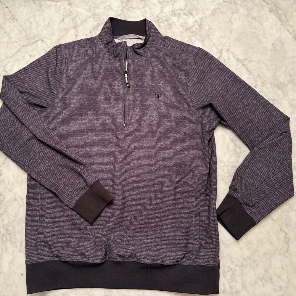 Travis Mathew Black Striped Pullover